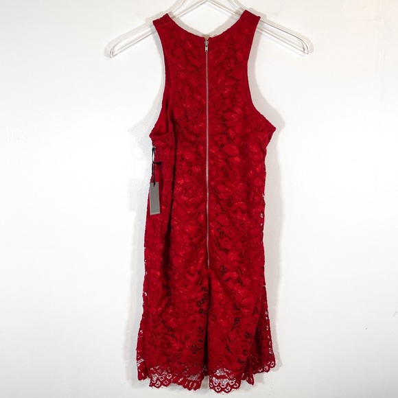 NWT Lovers + Friends Red Merlot Caspian Shift Cocktail Dress Sleeveless Lace - Picture 11 of 11